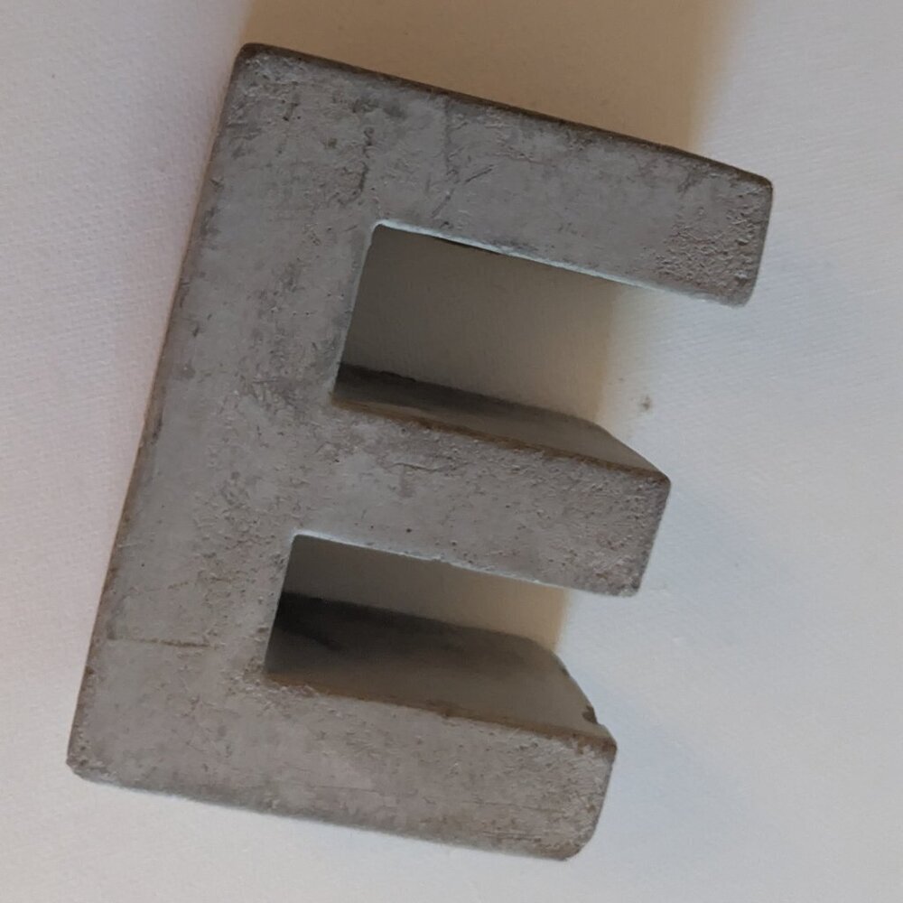 NWT Sm Letter 'E' Cement Concrete Urban Sign Autumn Garden Michael's Home Decor